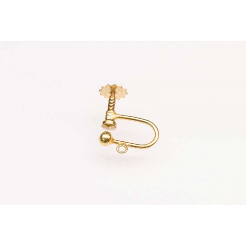Rolled Gold Earscrew Ball & Ring (pair)