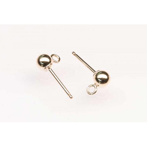 Rolled Gold Earwire Ball & Ring (pair)