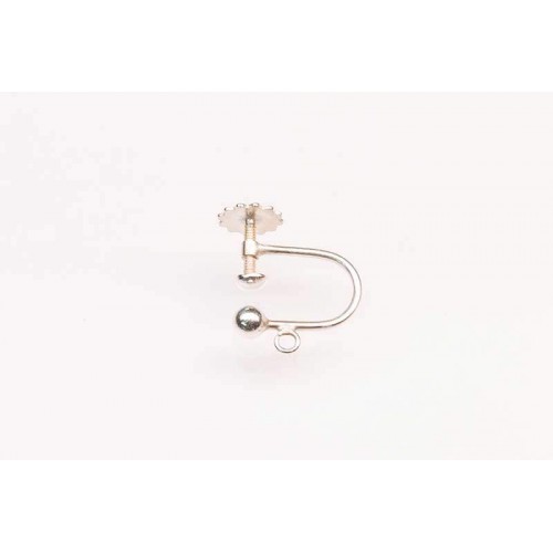 Sterling Silver Earscrew Ball & Ring (pair)