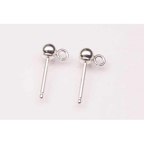 Sterling Silver Earwire Ball & Ring (pair)