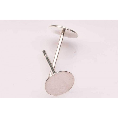 Sterling Silver Earwire Flat Disc (pair)