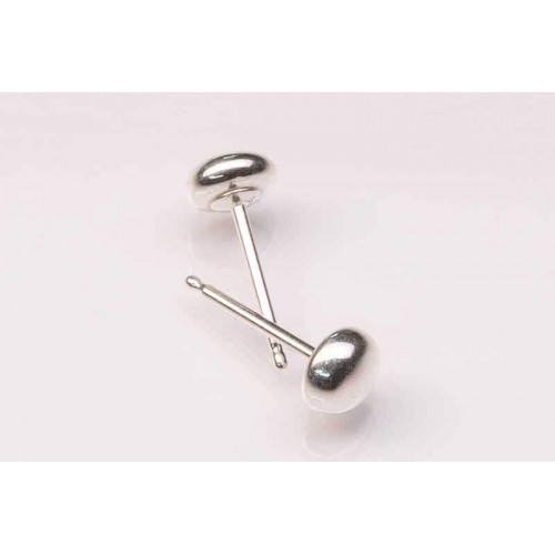 Sterling Silver Earwire Hollow Ball Flat (pair)