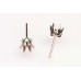 18K White Ear Stud Regal 6 Claw Heavy Weight (pair)