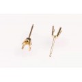 9K Yellow Ear Stud Regal 4 Claw Light Weight (pair)