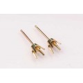 9K Yellow Ear Stud Regal 4 Claw Heavy Weight (pair)