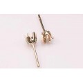 9K Yellow Ear Stud Regal 6 Claw Heavy Weight (pair)