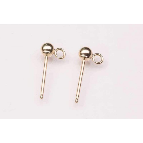9K Yellow Earwire Ball & Ring (pair)
