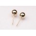 9K Yellow Earwire Hollow Ball Round (pair)